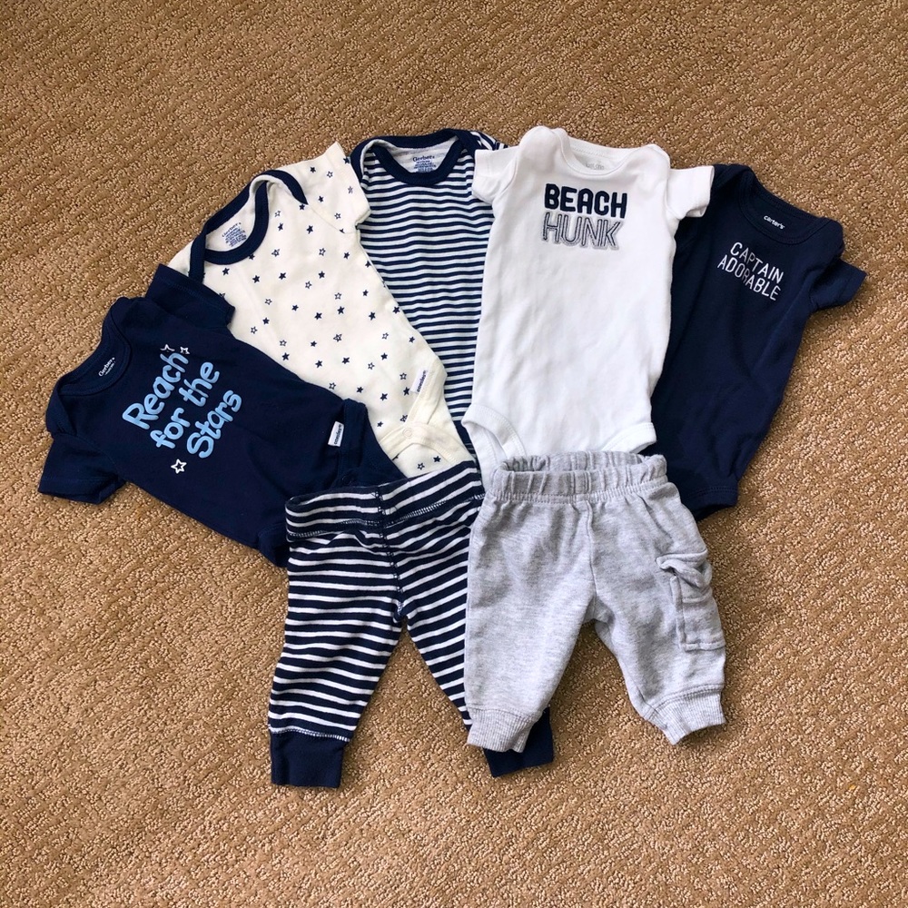 Newborn Blue outfits lot